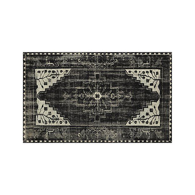 Anice Black Hand Knotted Oriental 5'x8' Rug