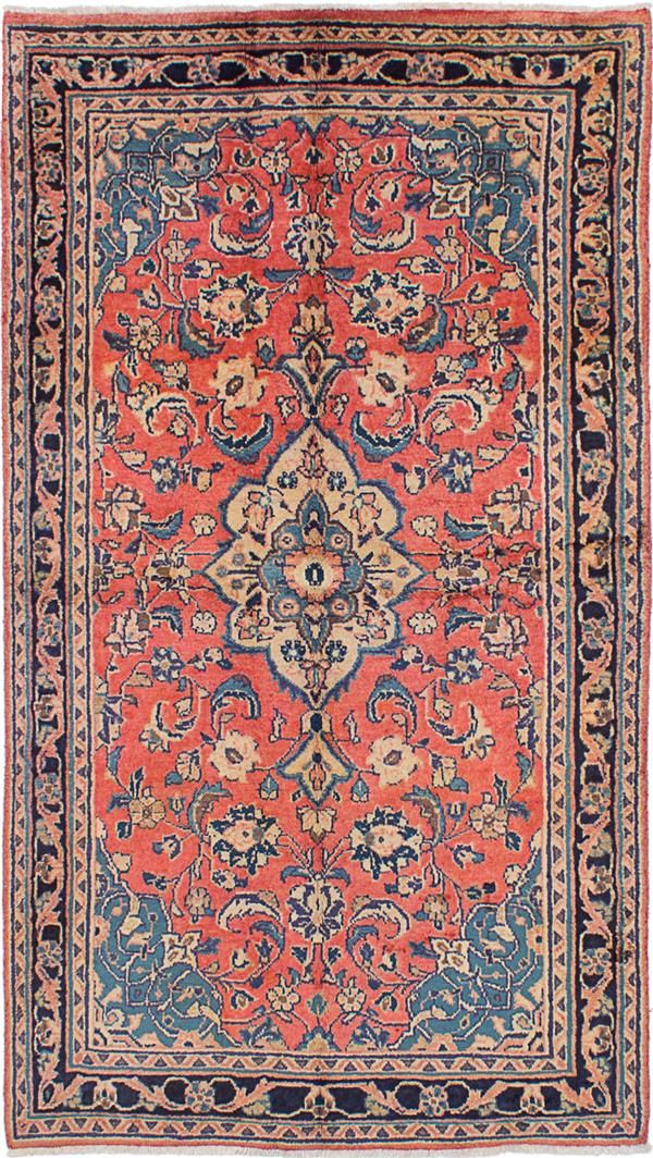 Hand-knotted Mahal Copper Wool Rug
