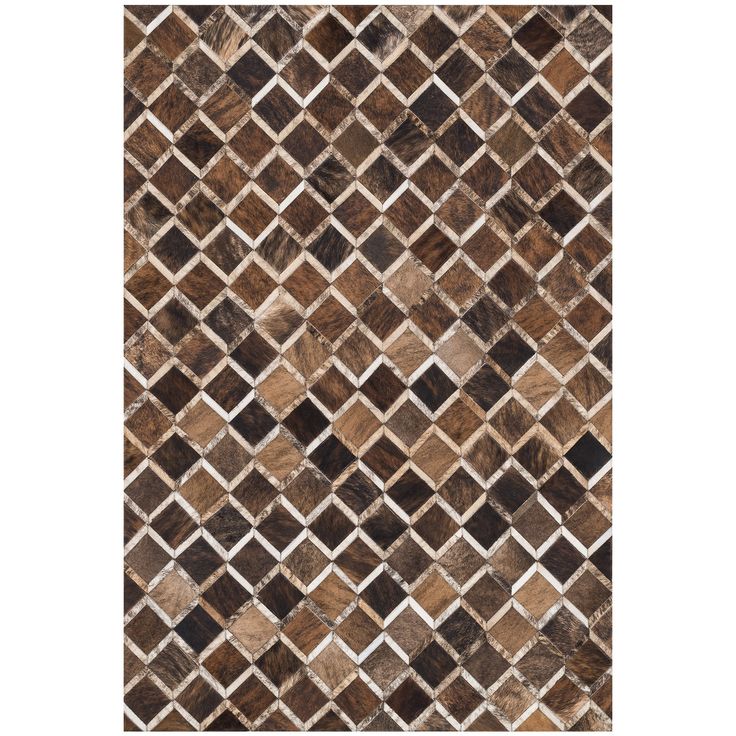 Loloi Promenade Brown Hand Stitched Cowhide Rug
