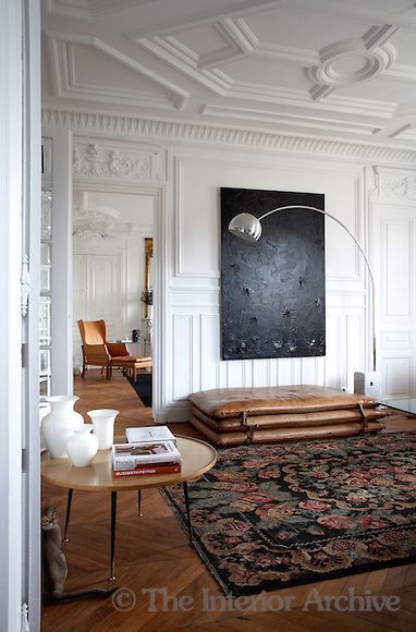modern furnishings in a classical space