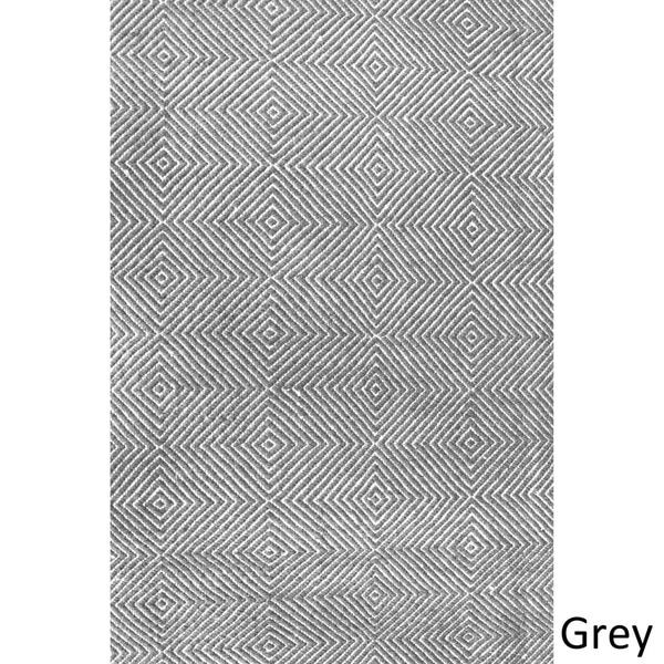 nuLOOM Handmade Concentric Diamond Trellis Wool/ Cotton Rug  (8'6 x 11'6...