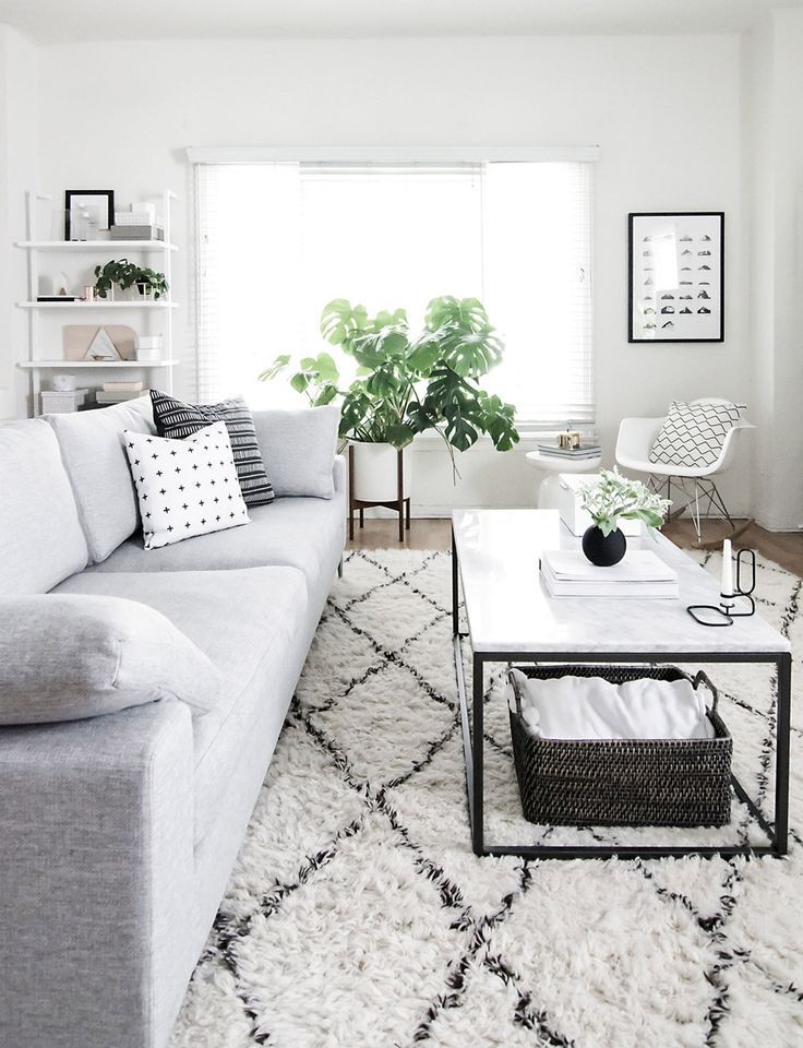 west elm - Black and White Modern Living Room by Amy Kim of Homey Oh My