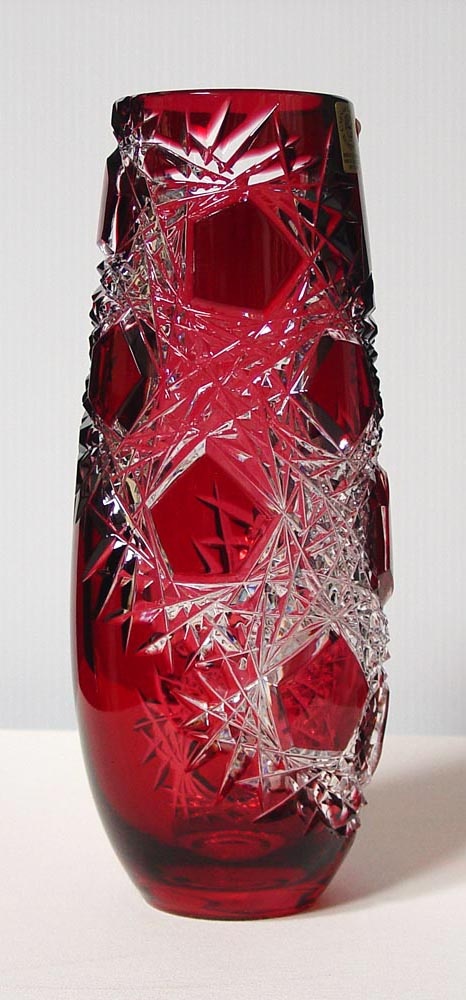 Caesar Crystal - Frost Vase - Ruby
