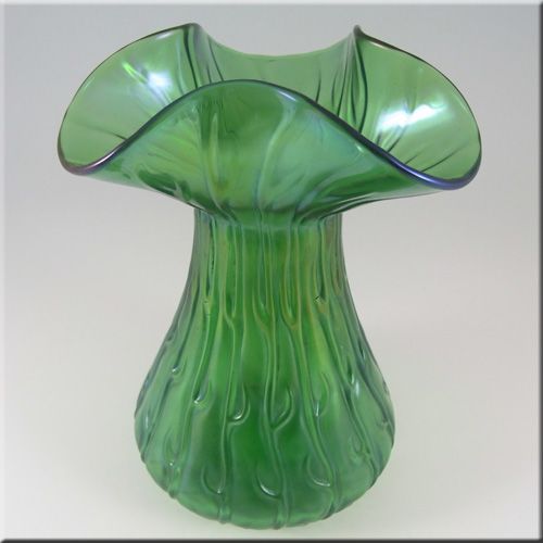 loetz+glass+|+Loetz+/+Lötz+1900's+art+nouveau+textured+green+glass+'Nep...