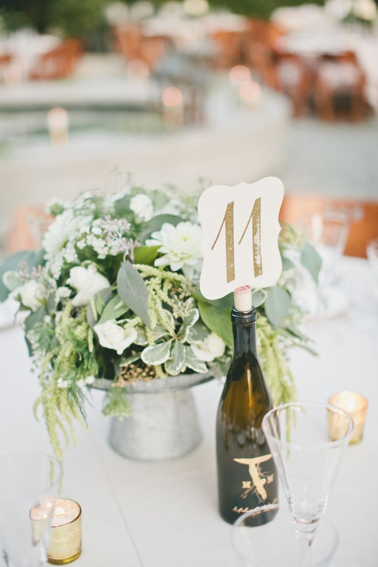 Wine bottle table numbers