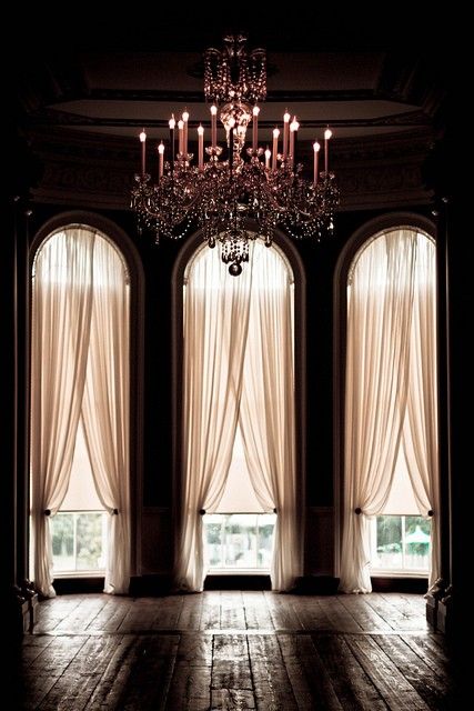 Curtains & Chandelier