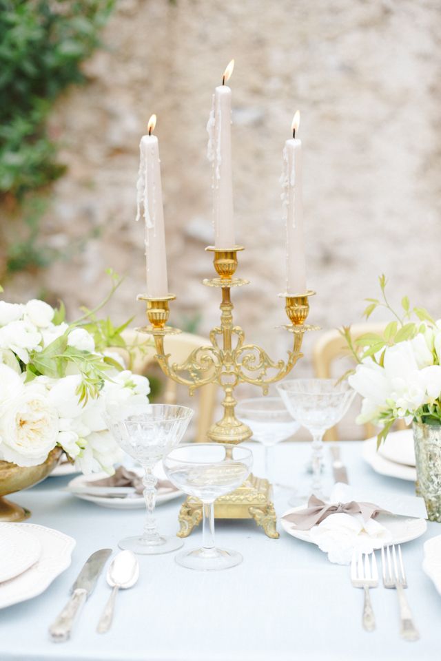 Gold candelabra Claire Graham Photography | see more on: burnettsboards.co...
