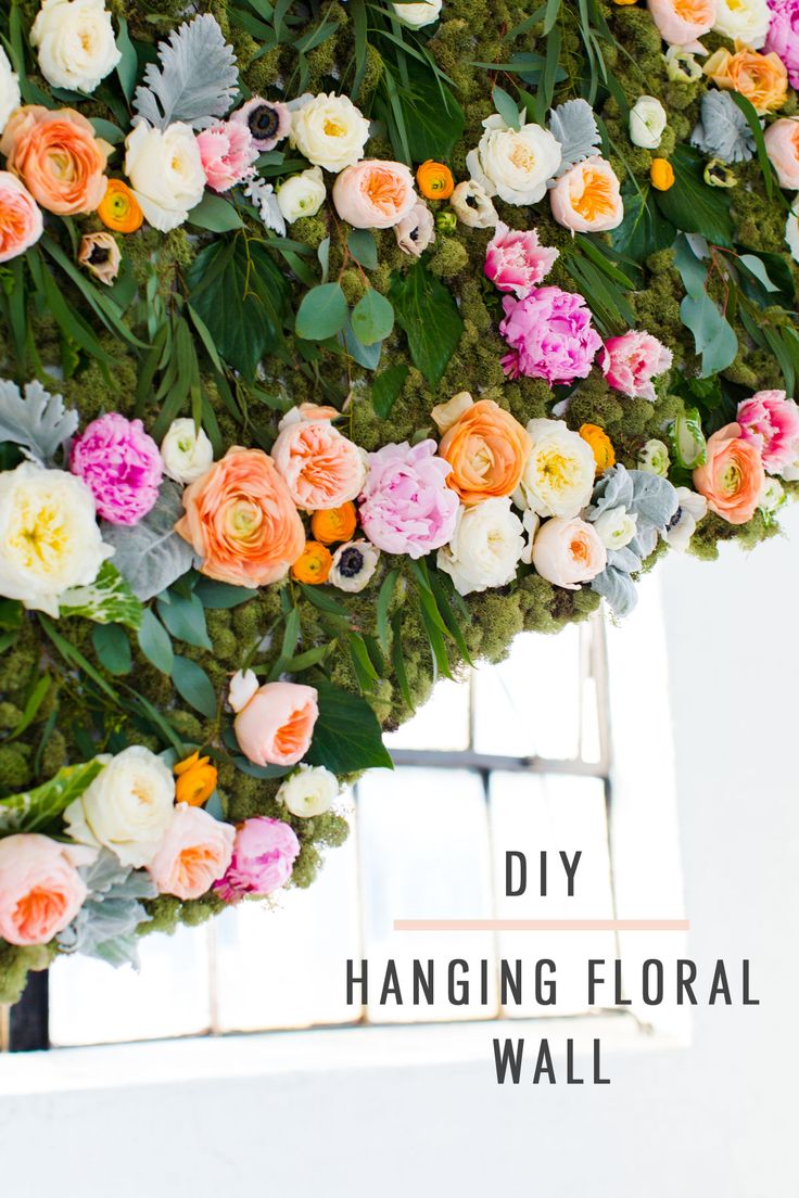 DIY Hanging Flower Wall Installation | Sugar & Cloth