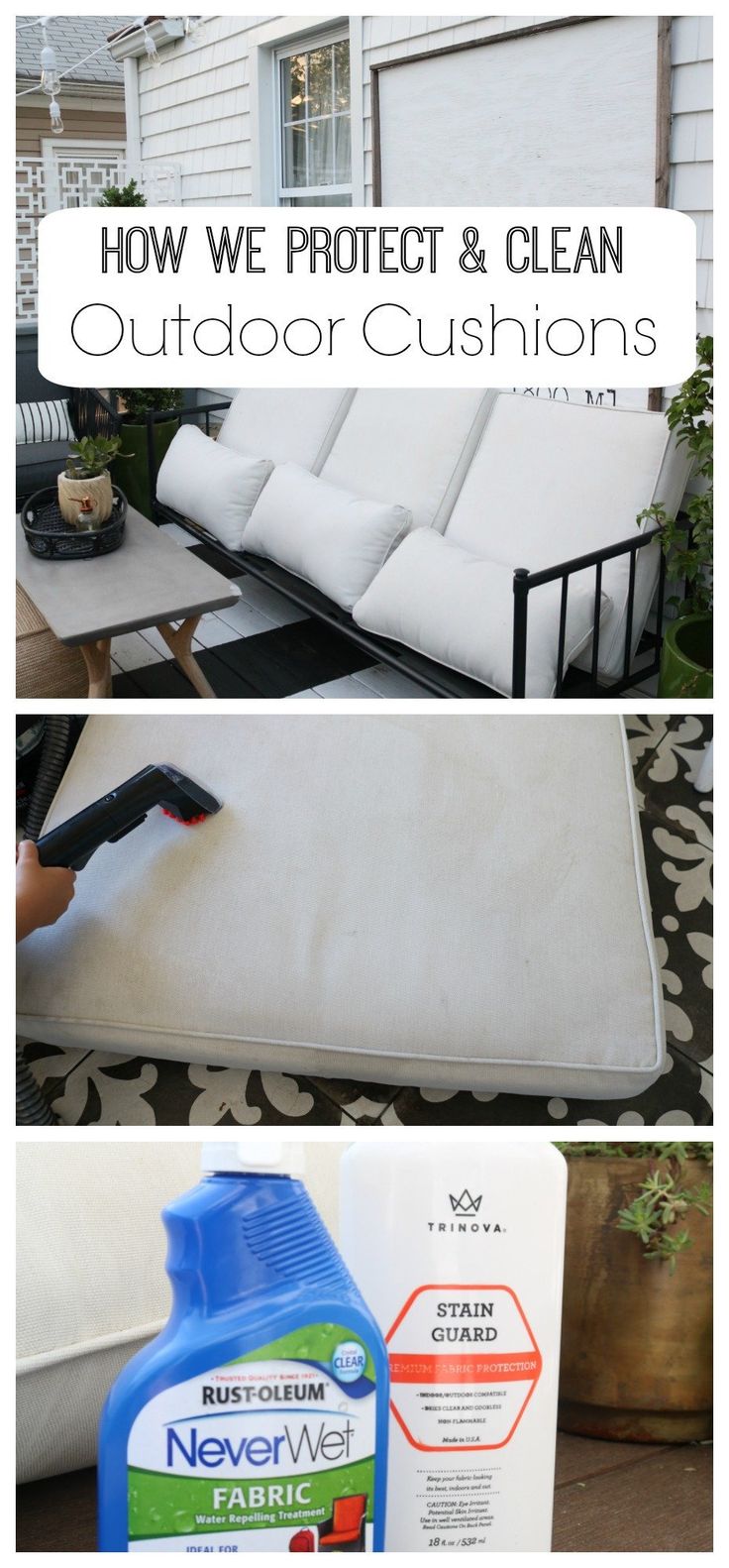 How we Clean our Outdoor Cushions, Indoor Cushions and Rugs
