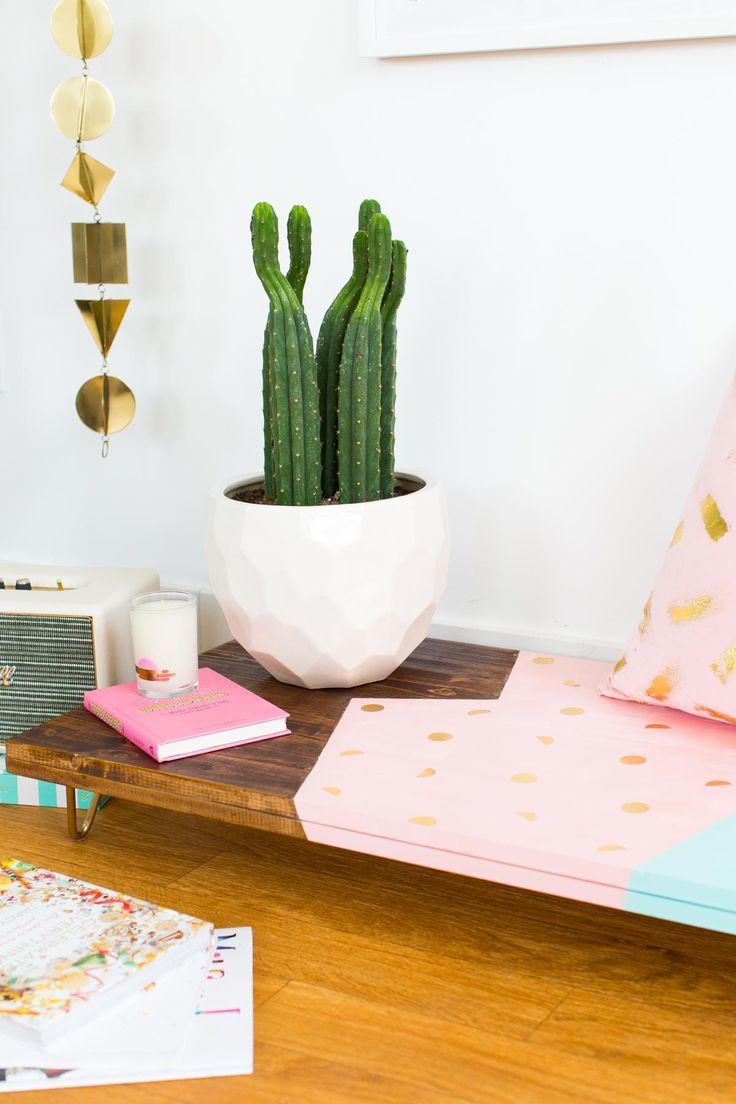 An Abstract DIY Modern Low Bench by Lifestyle and DIY blogger, Ashley Rose of Su...