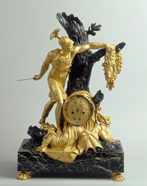 Anonymous. Pendulum clock, Jason enlevant la Toison d’or, (“Jason Holding th...