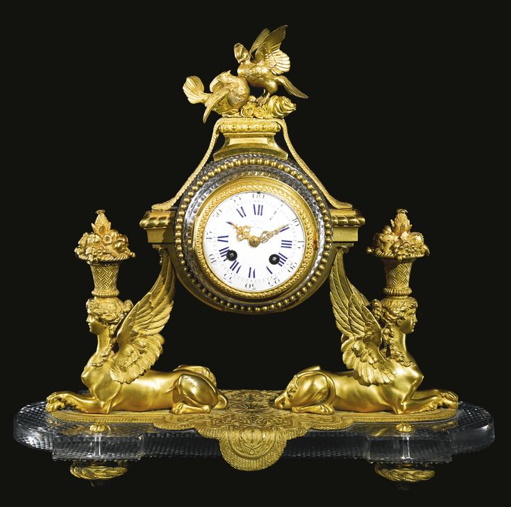 Cristalleries de Baccarat A gilt-bronze and cut crystal mantle clock Baccarat, t...