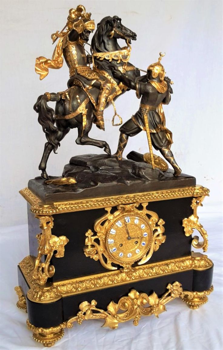 Enorme Pendule Bronze Doré & Patiné Gechter Circa 1830