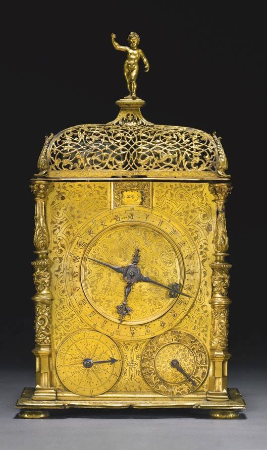 Hans Gasteiger. A gilt-brass quarter striking astronomical table clock in the st...