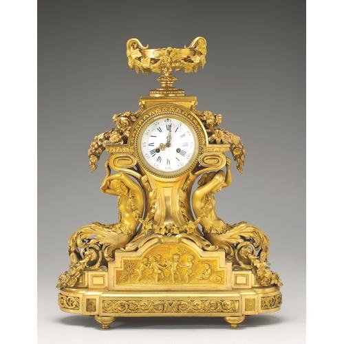 Napoleon III gilt bronze clock, Paris, circa 1860