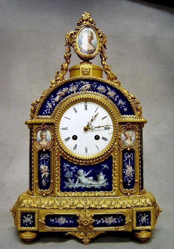 19th century French clock..I do realize this is Not flo-blau..just imagine it di...