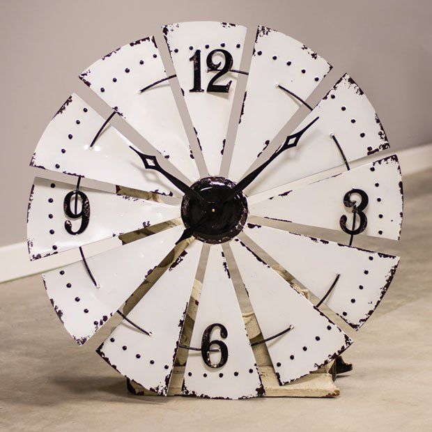 Enamel Windmill Wall Clock