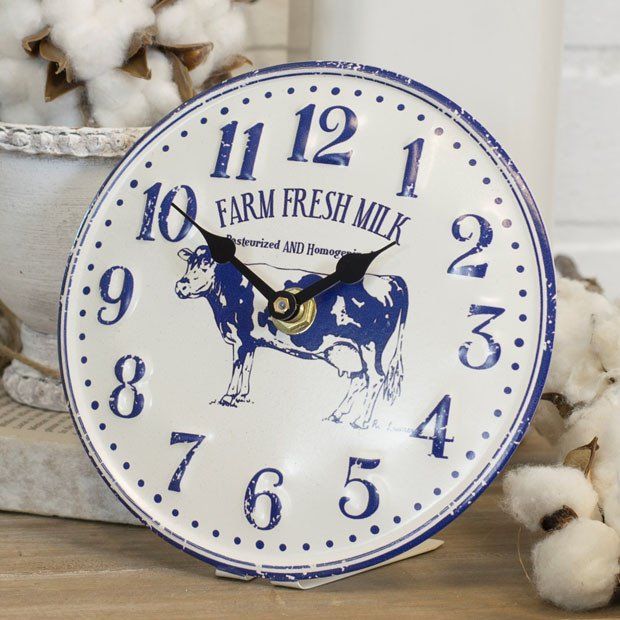 Farm Fresh Milk Metal Clock