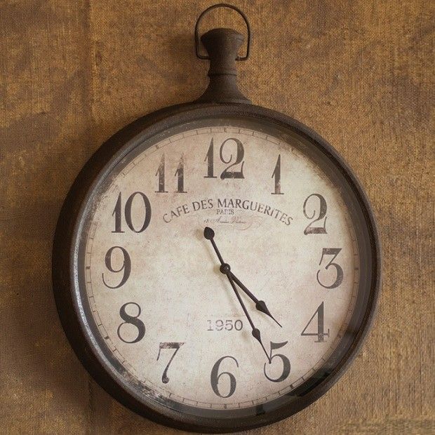 Wall Clock | Old Town Wall Clock | Pocket Watch Wall Clock | Oversized Wall Cloc...