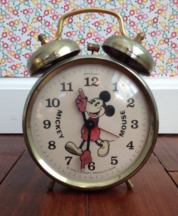 Vintage 1950's Mickey Mouse Alarm Clock by Bradley