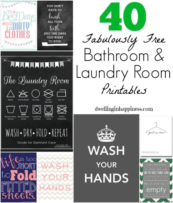 40 Fabulously Free Bathroom & Laundry Room Printables - Dwelling In Happiness