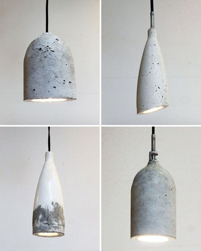 DIY: Concrete Pendant Lamps from Soda Bottle Molds