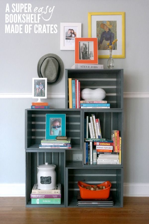 How to make a bookshelf out of crates!