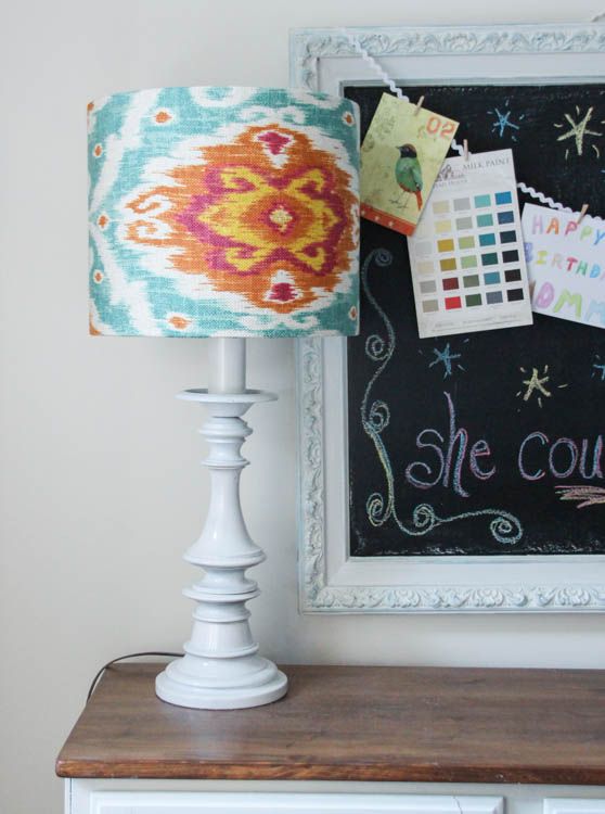 How to make a lampshade using a Lamp Kit from I Love That Lamp at thehappyhousie...