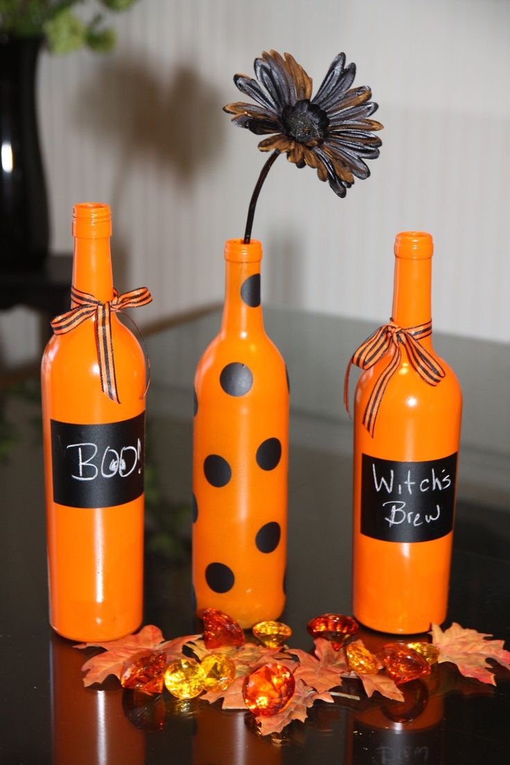 Halloween Wine Bottle Decor. $24.00, via Etsy.