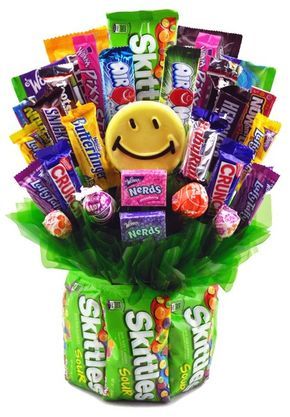 Skittles & Grins Candy Bouquet for Students | FREE SHIP