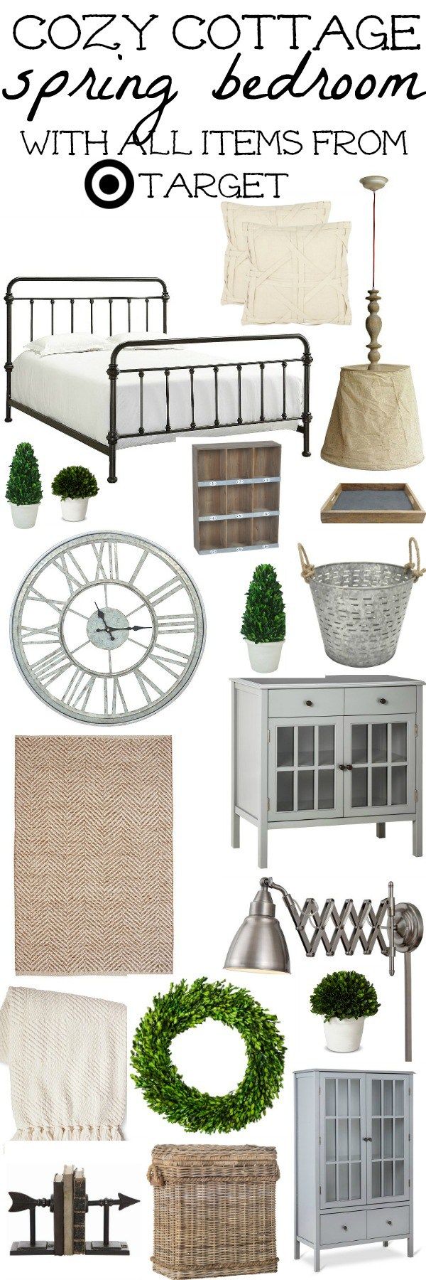 Cozy cottage spring bedroom design - With all items from Target! A must pin for ...