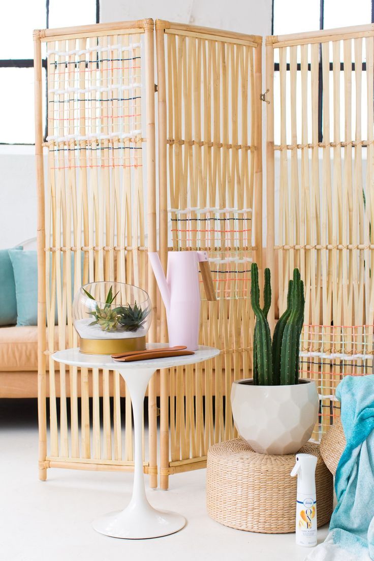 DIY Ikea Hack Woven Room Divider by top Houston lifestyle blogger Ashley Rose of...