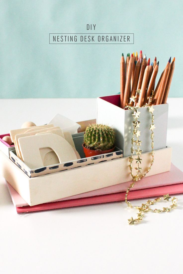 DIY Nesting Desk Organizer by Sugar & Cloth, an award winning DIY, home decor, a...