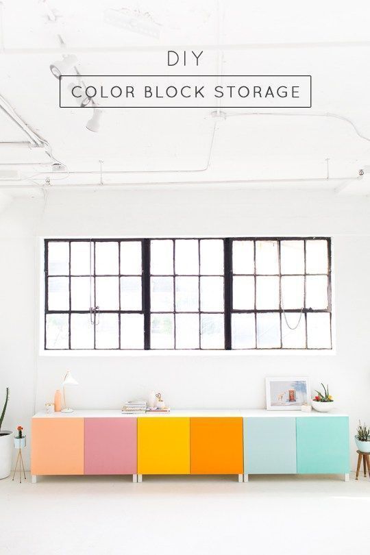 DIY color block storage - sugar and cloth