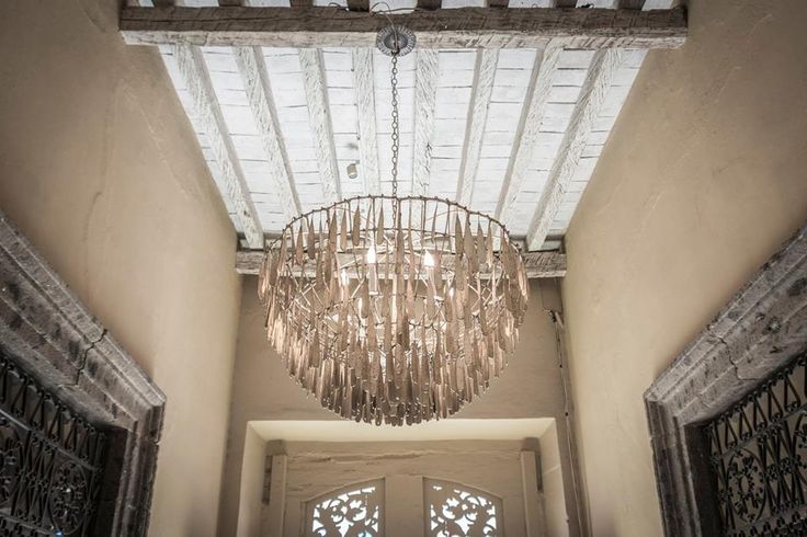 Gilded Cage Large Round Chandelier is Handcrafted in Steel and Papier Mâché