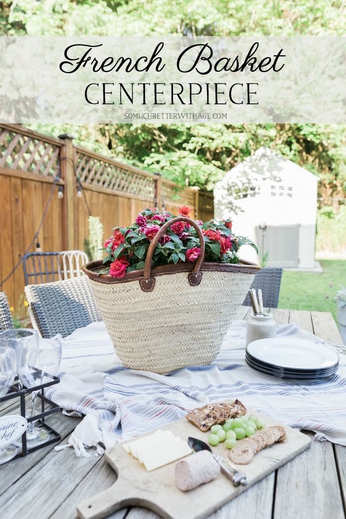 Adorn your summer entertaining outside with these beautiful French basket center...