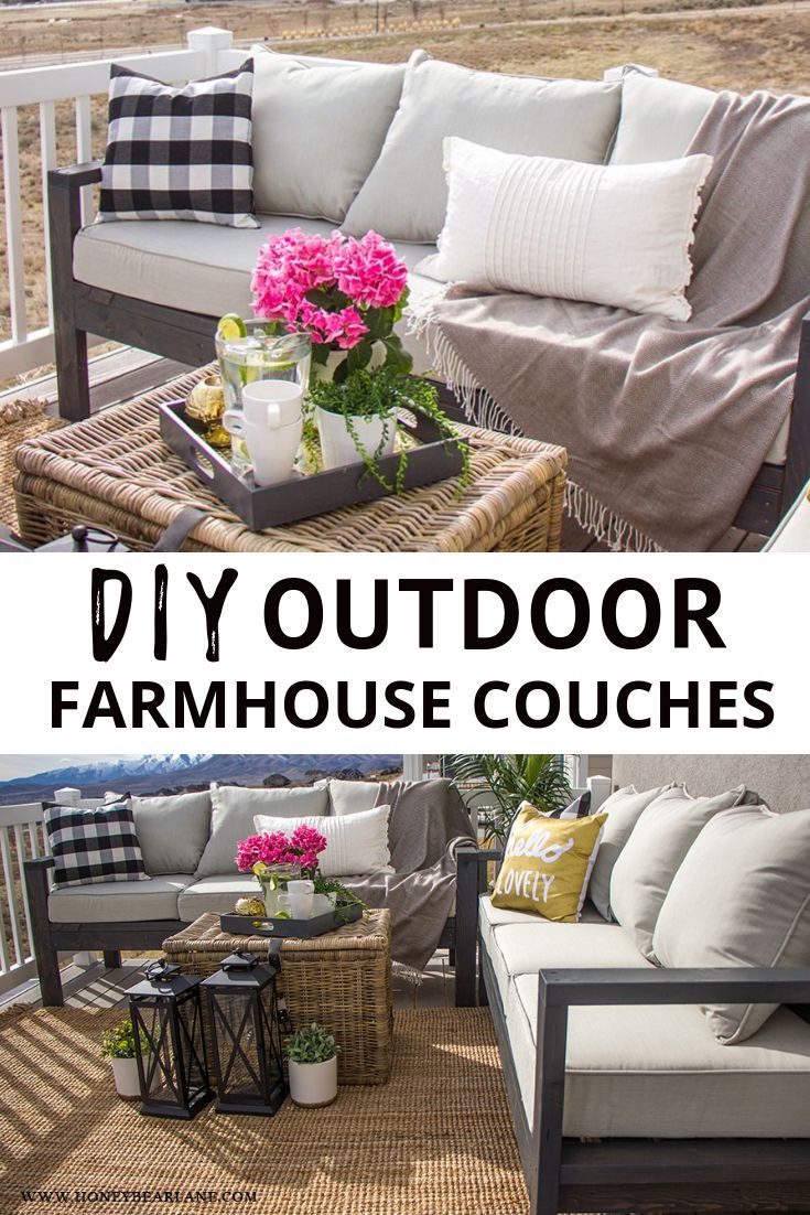 DIY Outdoor Farmhouse couches #diy #farmhouse #diyproject #outdoorfurniture #cou...