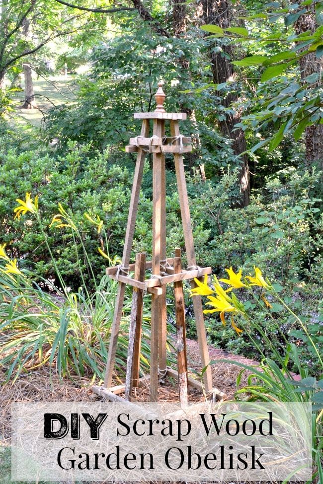 DIY Wooden Garden Obelisk Made from Scrap Wood #diy #gardening #gardenideas #woo...