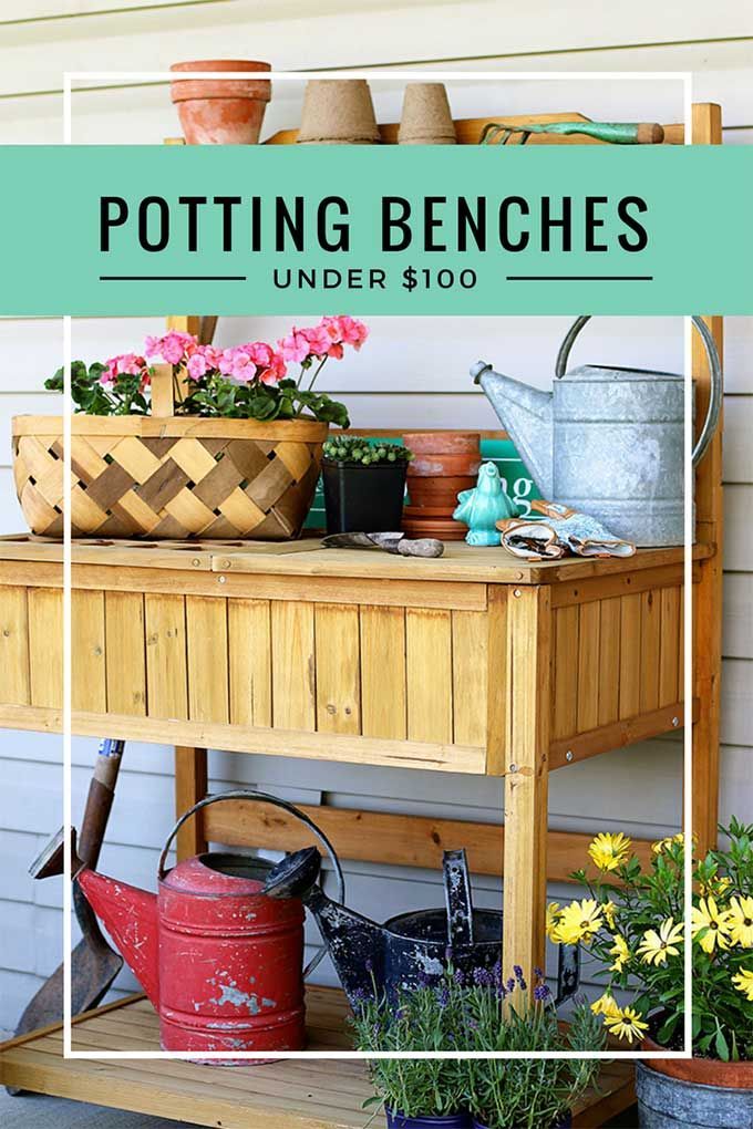 Find some amazing potting benches under $100. Most can do double duty as a outdo...