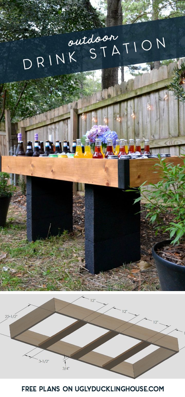 Outdoor drink stations aren't just for weddings anymore! Get free plans for this...