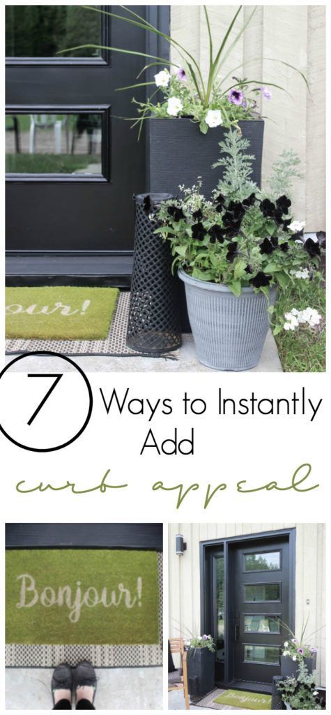 Quick and easy ways to add curb appeal to your front entry! Great budget-friendl...