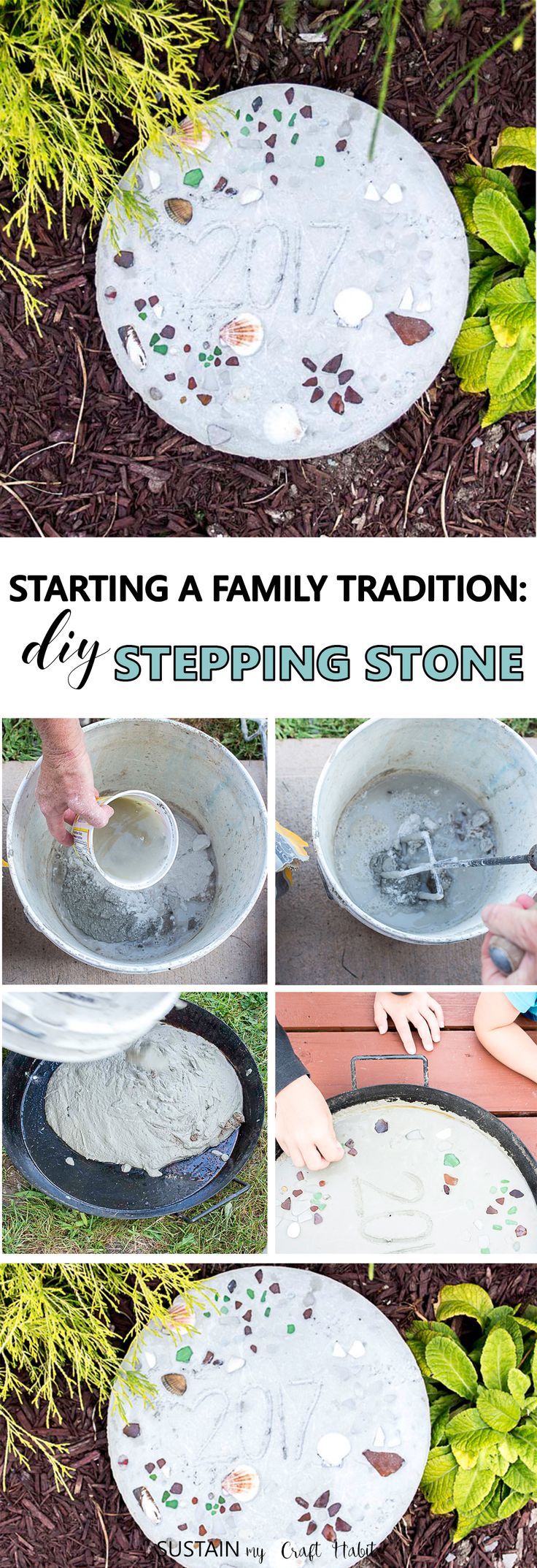 Start a family tradition by making your own DIY stepping stones and embellish wi...