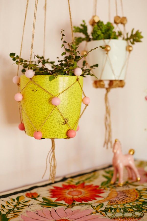 DIY Beaded Plant Hangers by Oleander and Palm for Honest to Nod