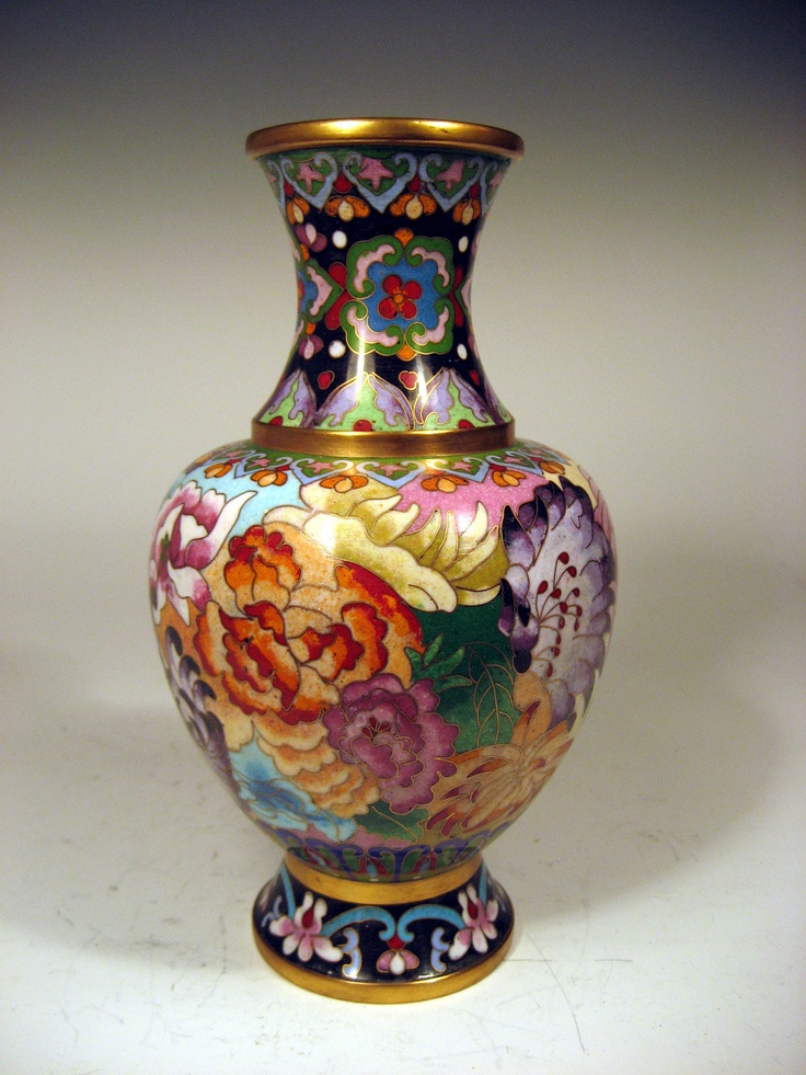 Vases Home Decor glorious 1960's Chinese cloisonne
