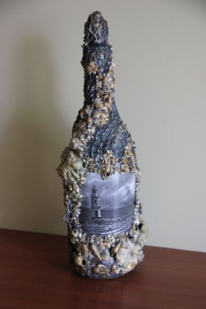 Decorative Bottles :     Декорирование бутылки “Маяк...