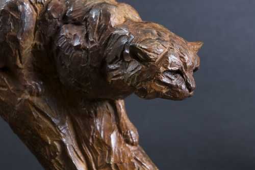 #Bronze #sculpture by #sculptor David Mayer titled: 'Scottish Wildcat Bronze sta...