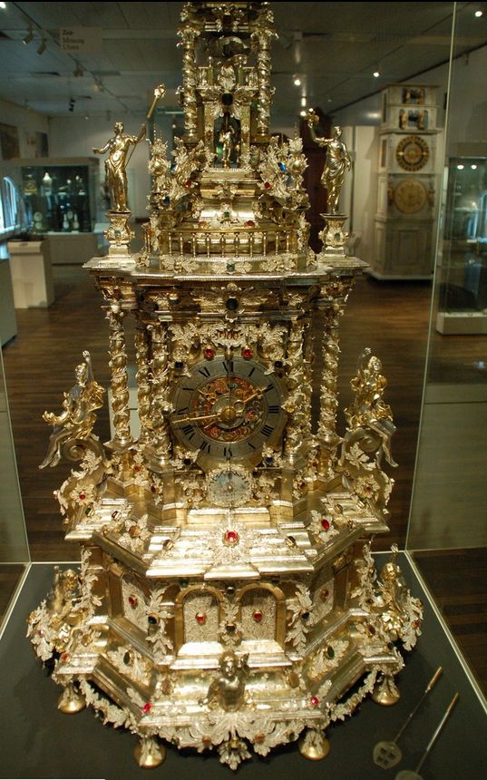 Another view of the Augsburg Prunkuhr. c. 1690. A Remarkable clock decorated wit...