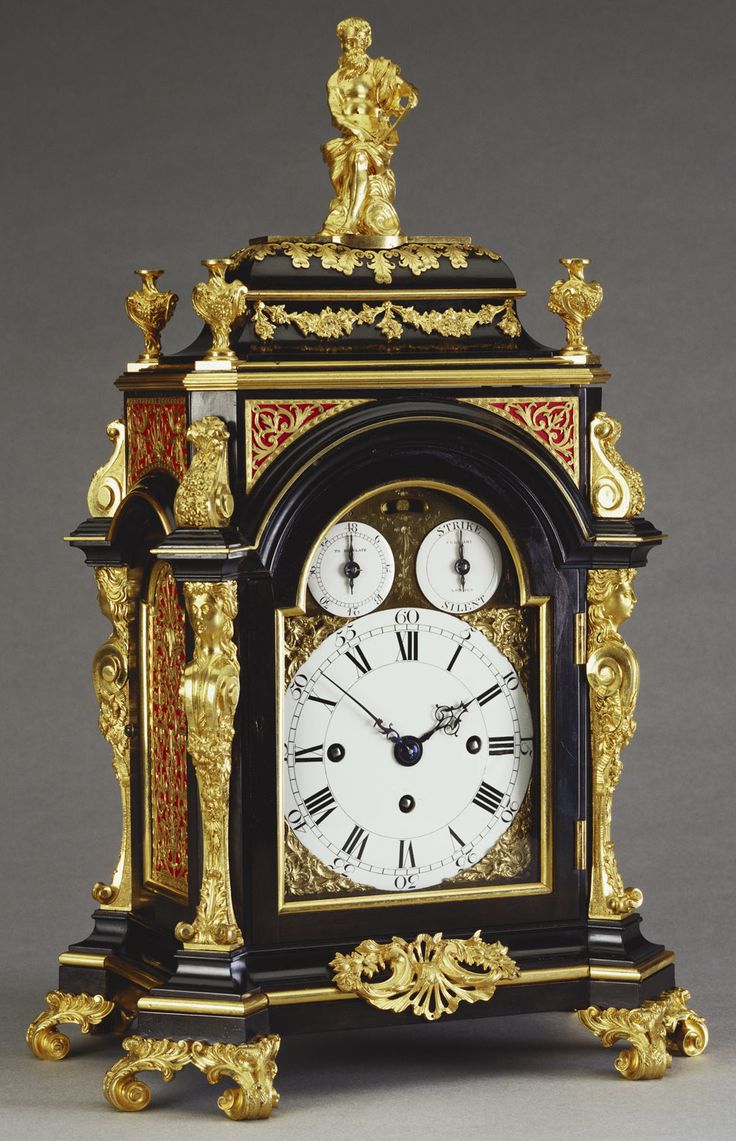 Bracket clock, 1765, François-Justin Vulliamy (1712-98) Ebony veneered oak case...