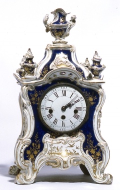 Clock Case, c.1760-65 Soft paste porcelain, coloured enamels, gilt and metal Eng...