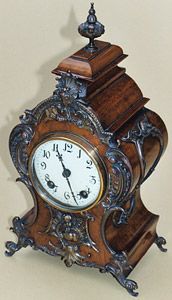 French-Style Bracket Clock in Walnut - Late 19th Century - German Movement   ~ T...